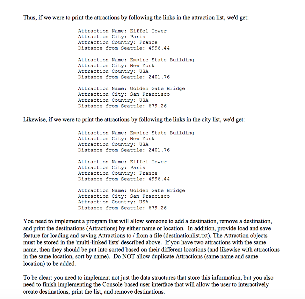 you're going to create a program that will manage a linked list