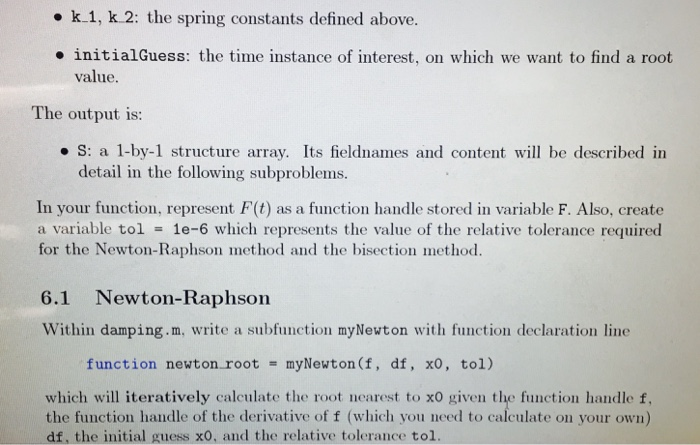 deflection of nonlinear springs that would demonstrate a damping effect over time