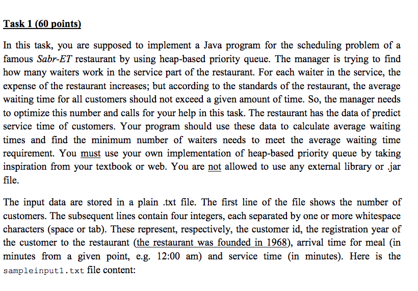  Task 1 (60 points) In this task, you are supposed to