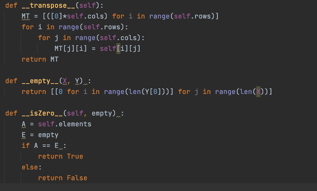 # Save the number of columns in its member variable self.elements =