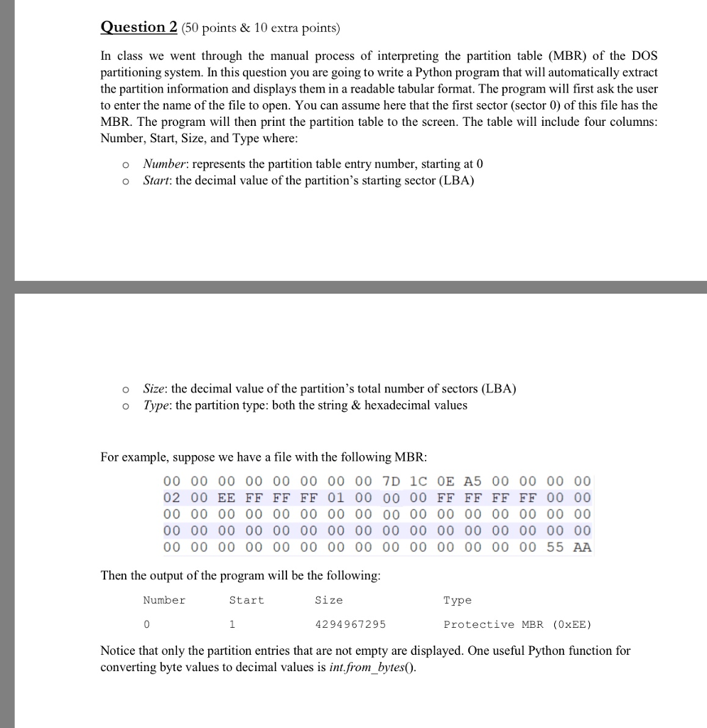  Question 2 (50 points & 10 extra points) In class we