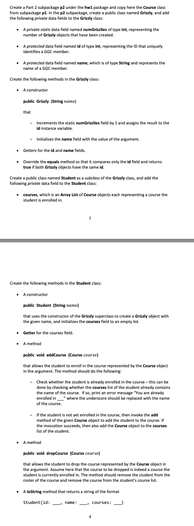 Create a Part 2 subpackage p2 under the hw1 package and