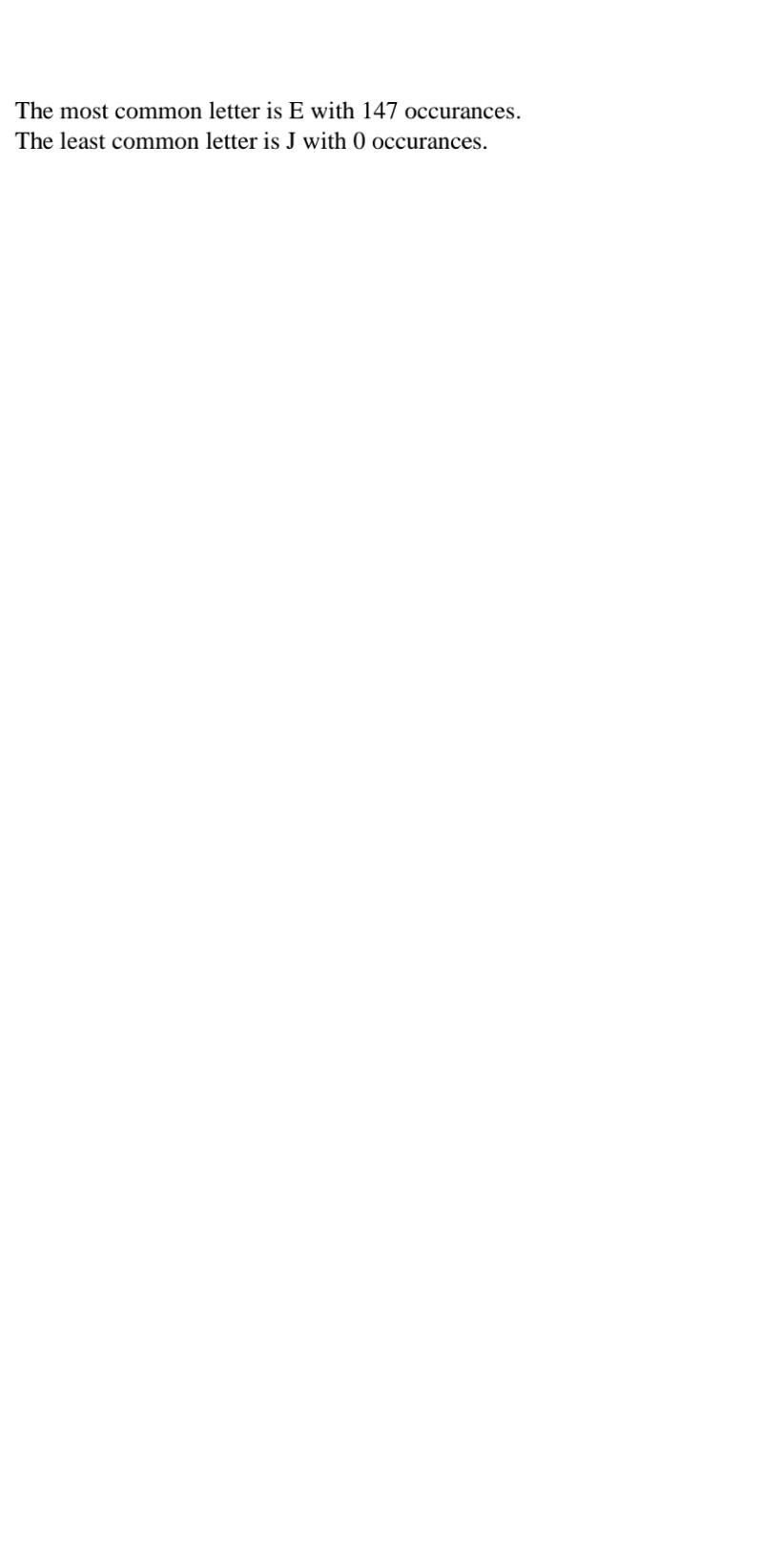 reads text from a file called letter_count.txt. The program determines which alphabetic