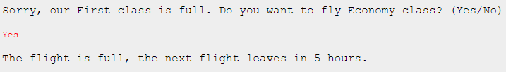 its simple reservation system. Your program should assign seats on each flight