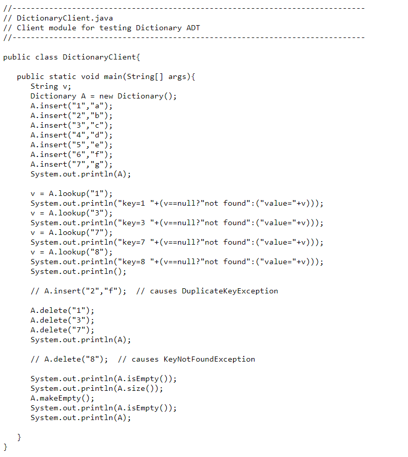 will be distinct, whereas values may be repeated. Thus any two (key,