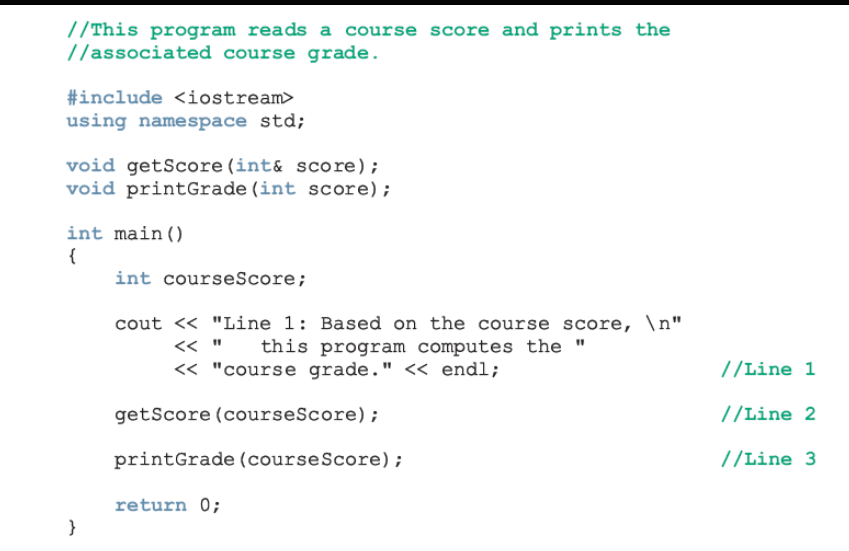 Modify the program below by replacing the function prototype "void getScore(int& score);"