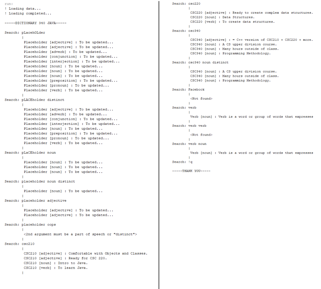 We are hired to implement an interactive dictionary. Our dictionary takes input