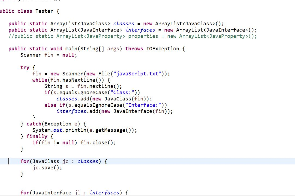 create a Java class generator. Follow the directions and hints below. For
