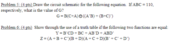  Problem 5: (4 pts) Draw the circuit schematic for the following