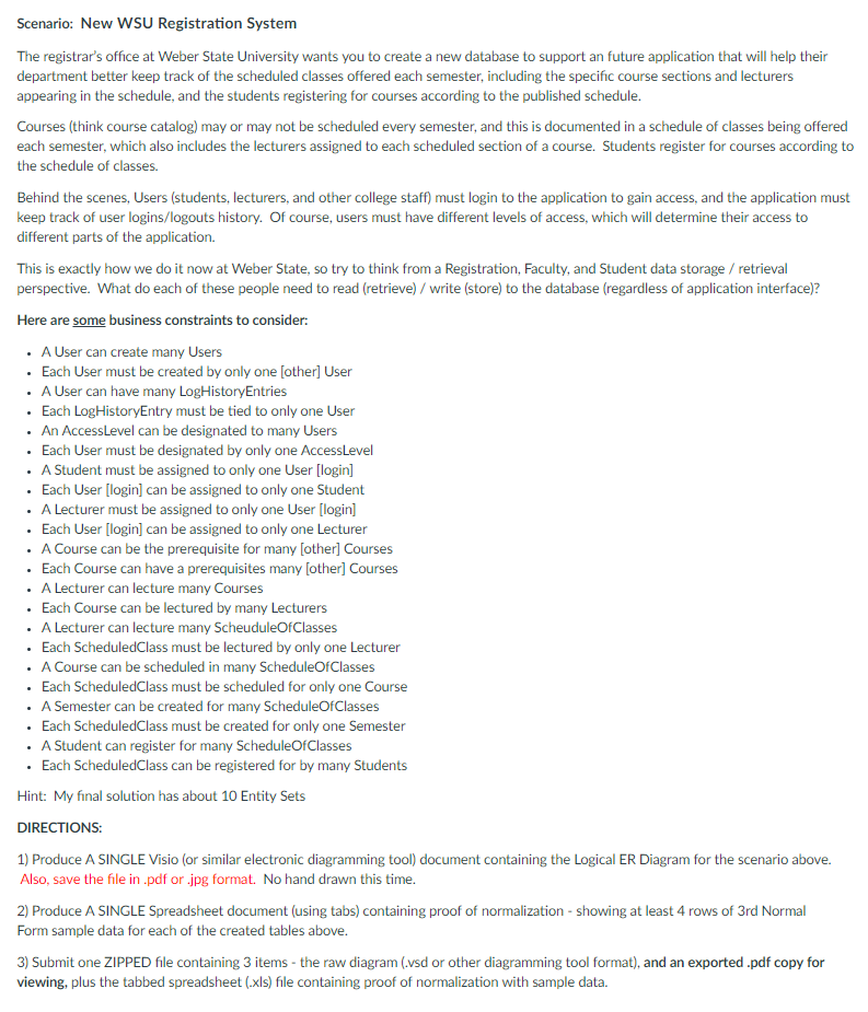 Help with database creation - create a visio ER diagram of the