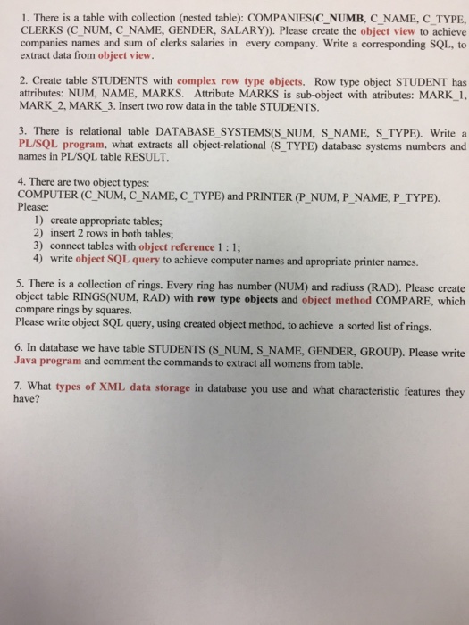  Please solve time : 1 hour There is a table with