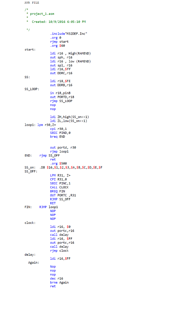 This is a program for a micro controller, it run in AVR