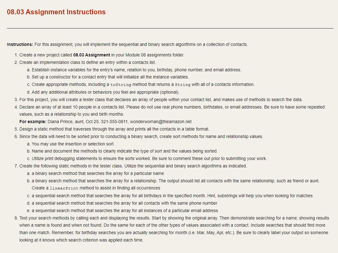  PLEASE USE TWO DIFFERENT CLASSES TO COMPLETE THE PROGRAM, THANK YOU!