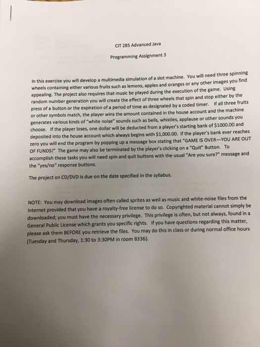  The code must be i javafx CIT 285 Advanced Java Programming