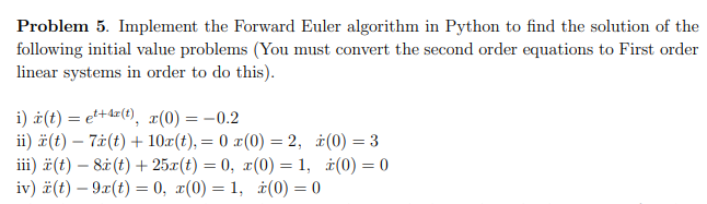  Could you also plot the solutions in python? thank you Problem