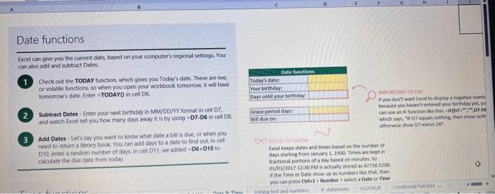 answer questions (creating forumulas and functions). There is a brief video below
