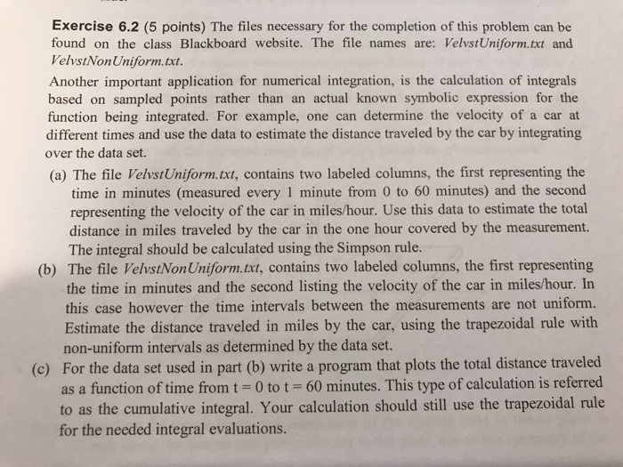 In Python. Below is the data (.txt file on notepad) Filename: VelvstNonUniform