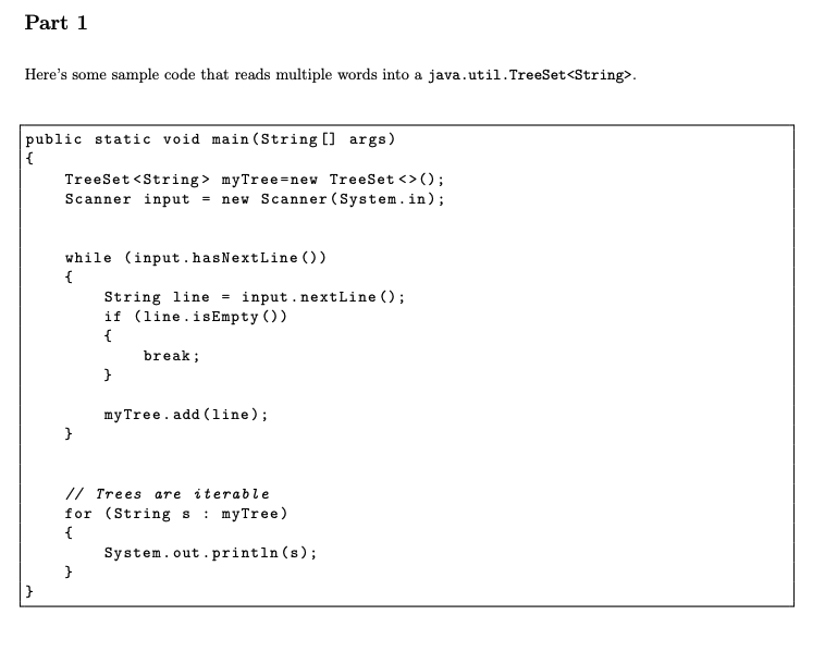  Please provide your code to Part 1 and your outputs. Thank