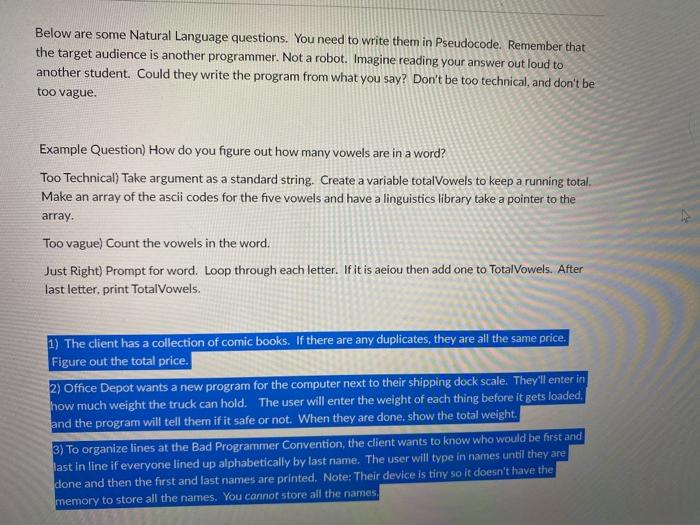 This is C++, but dont need to program. Just need the Pseudocode