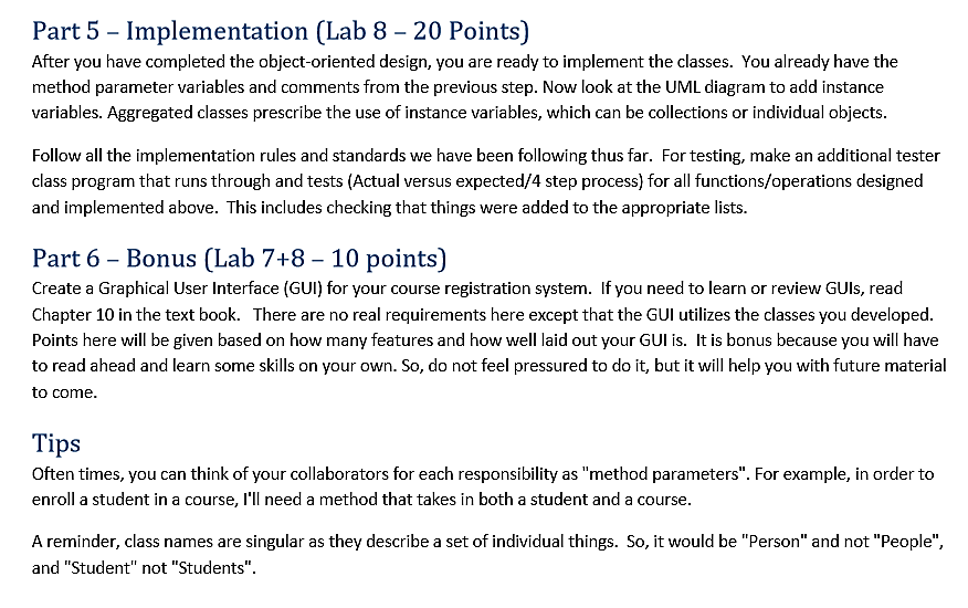 storing the data/information. For the differing classes, how should I go about