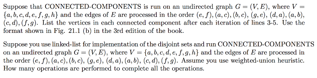 Collection of disjoint sets initial setsa} (b,d) (e,g) (a,c) la] la] a,c