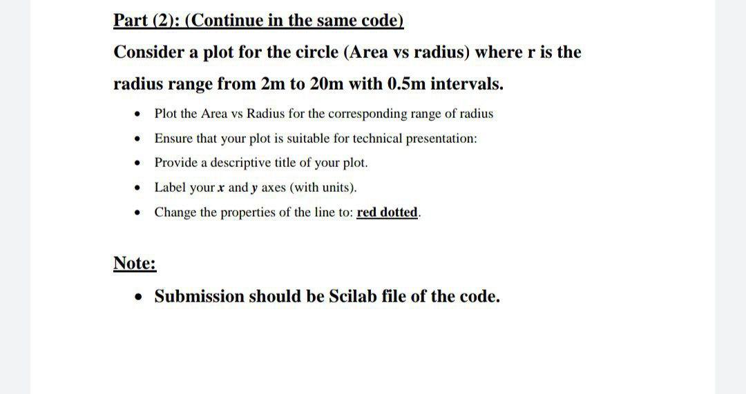  Part (2): (Continue in the same code) Consider a plot for
