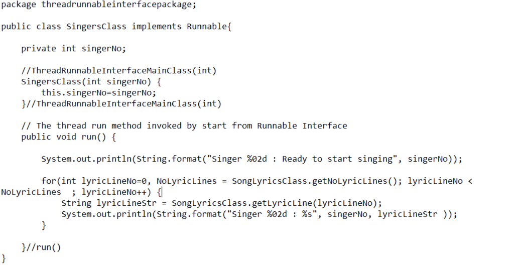 This assignment must use the runnable interface to implement threads that represent