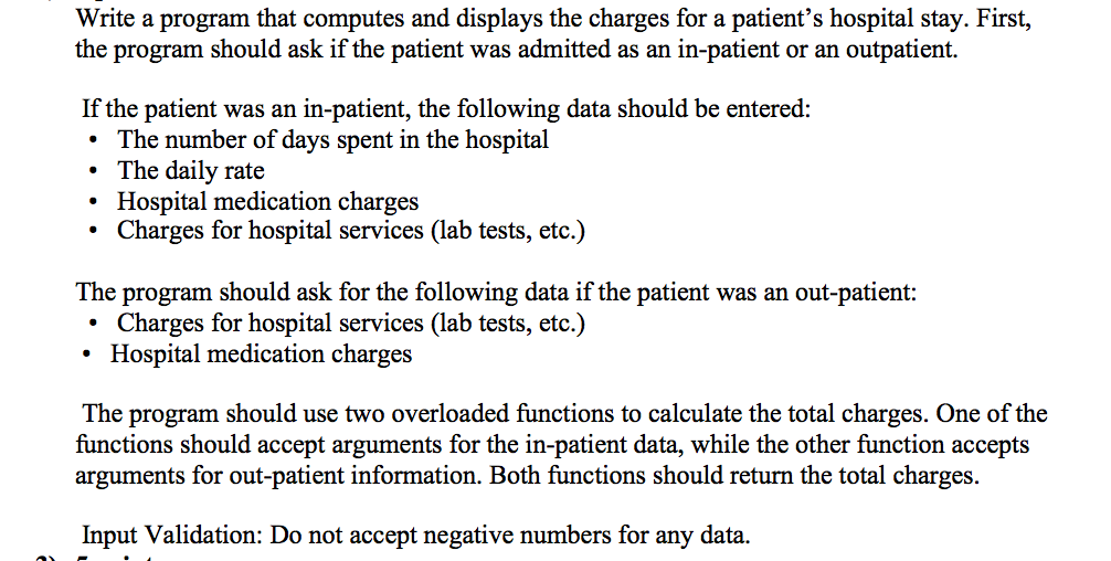  Write a program that computes and displays the charges for a