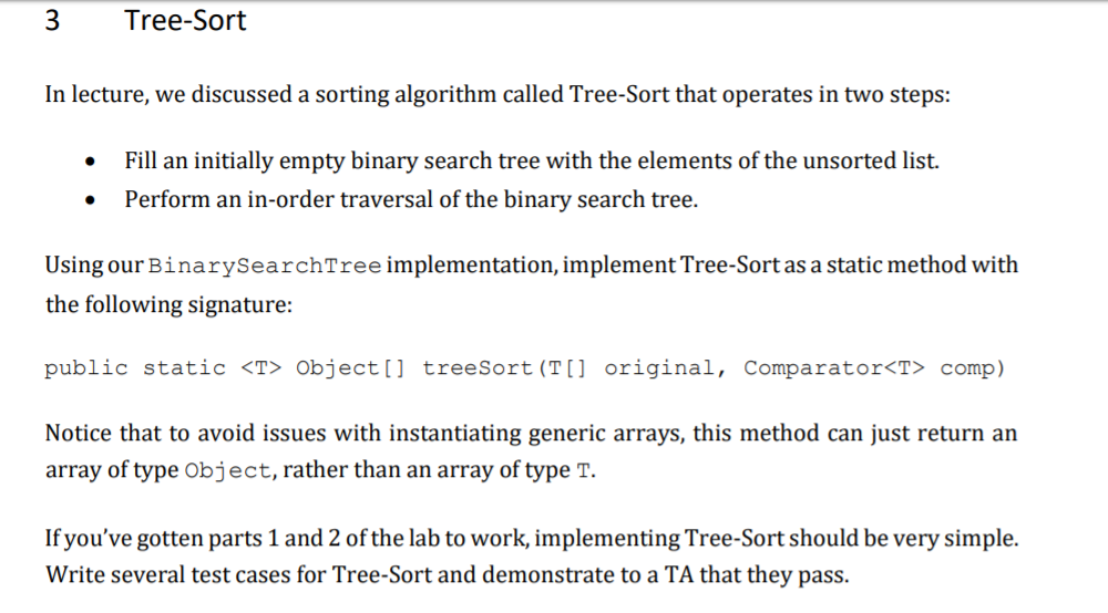 this is in java import java.util.Comparator; public class BinarySearchTree { private BinaryNode
