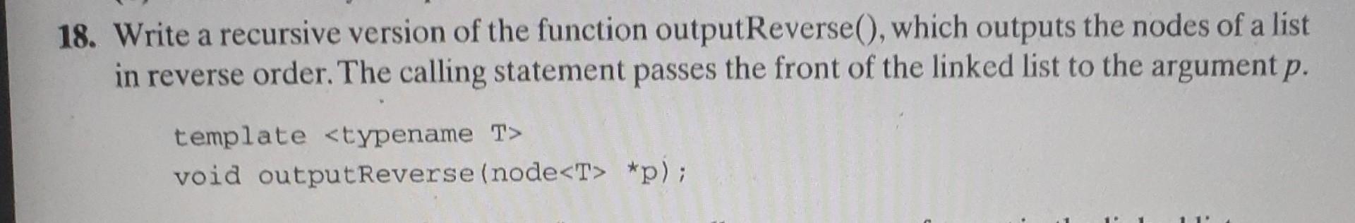 c++ write the function and main part(write the all code) 18. Write