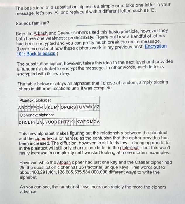 cypher of your choosing as long as we can type it in.