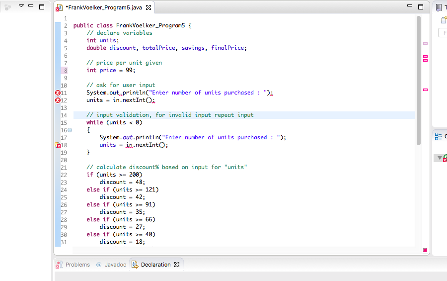 Need help fixing my java coding has a few little errors I
