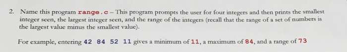  Name this program range c - This program prompts the user