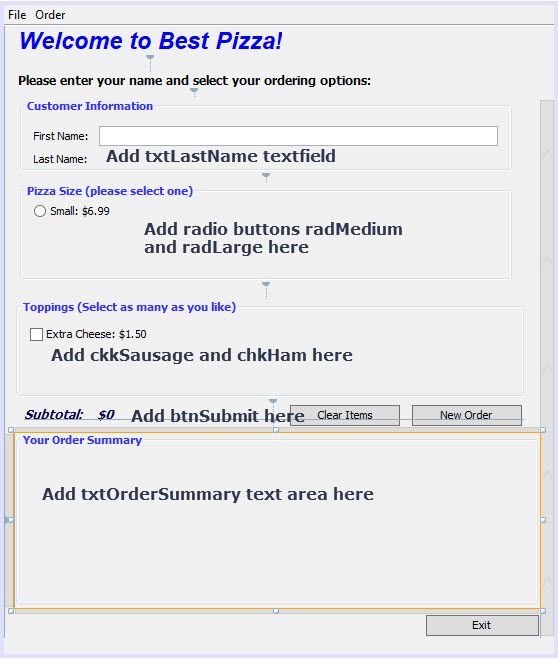 In this week's practice program we are going to build a "Pizza