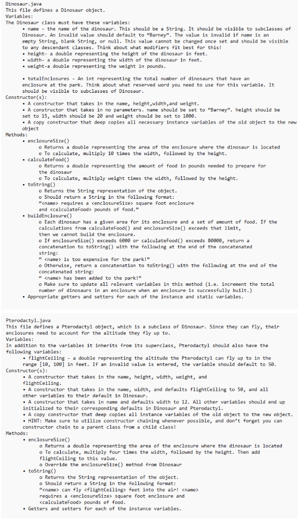 ***Please provide complete and compiling JAVA code*** ***Please complete all five and
