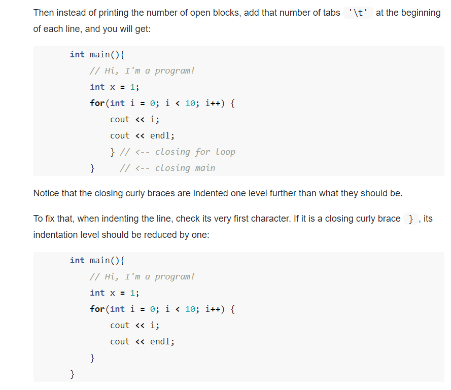 real indentations f and ] To count open blocks, we need to