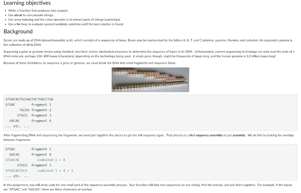  Learning objectives Write a function that produces two outputs. .Use strcat