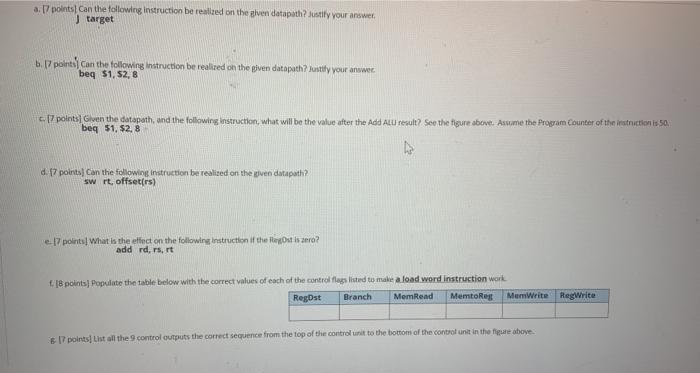 up ! Really need the help ! consider the following datapath Question