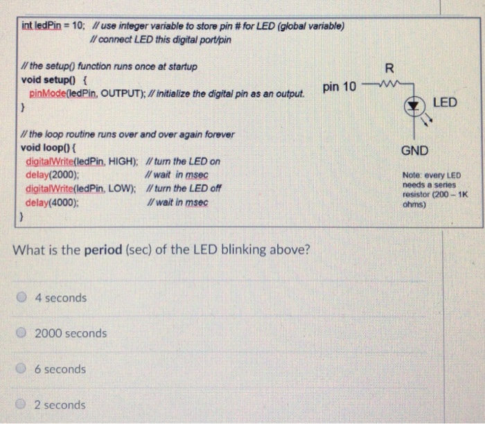 10; // the setup) function runs once at startup void setup() pin