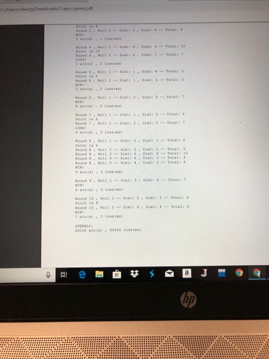 a dice game that revolves around rolling two six-sided dice in an