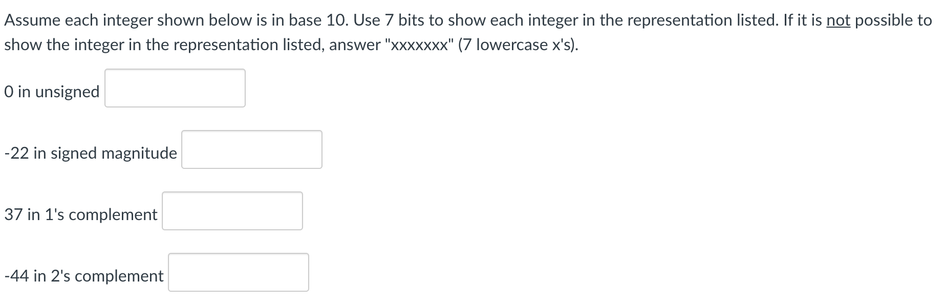 Assume each integer shown below is in base 10. Use 7