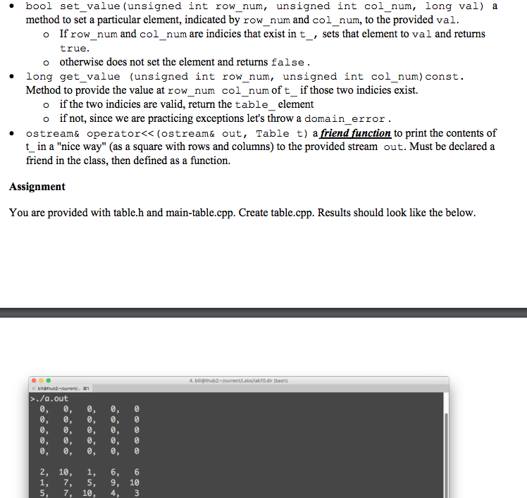 #include using std::out_of_range; #include "table.h" int main (){ bool result_bool; long result_long;