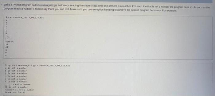  Write a Python program called readinom 122. that keeps reading lines