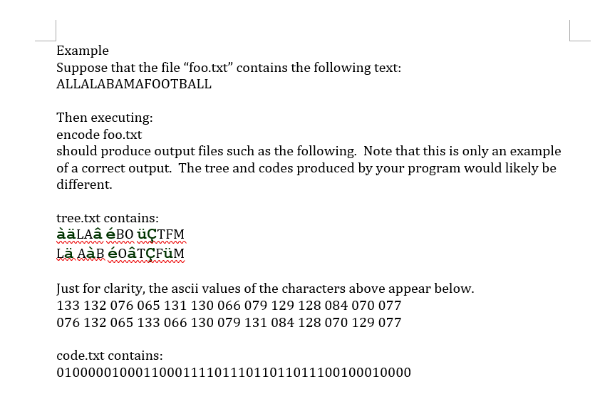 a plain text file, computes a Huffman code tree for that text