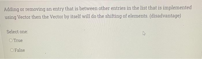  Adding or removing an entry that is between other entries in