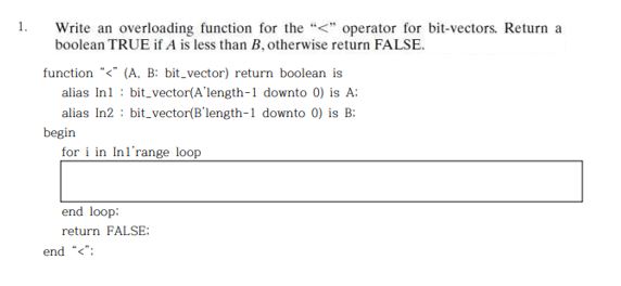  fill out the blank Write an overloading function for the ""