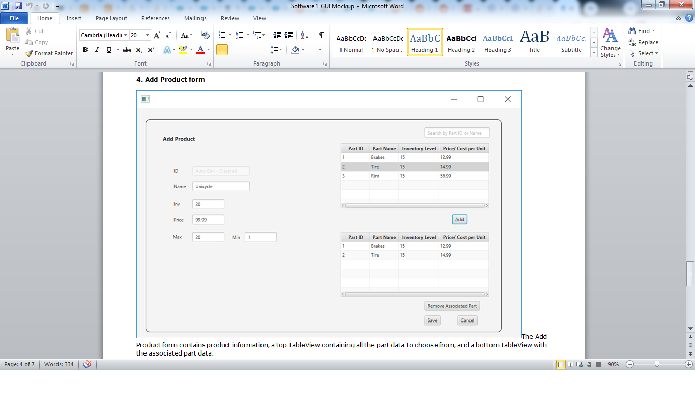 more sophisticated inventory program. You have been provided with a mock-up of