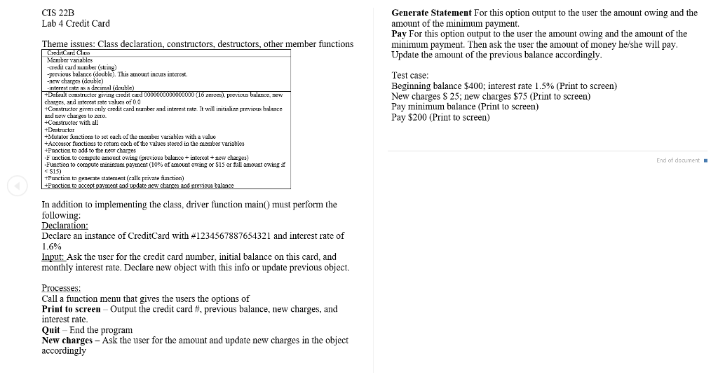 Language C++- Write a program, implementing all the functions listed below. We