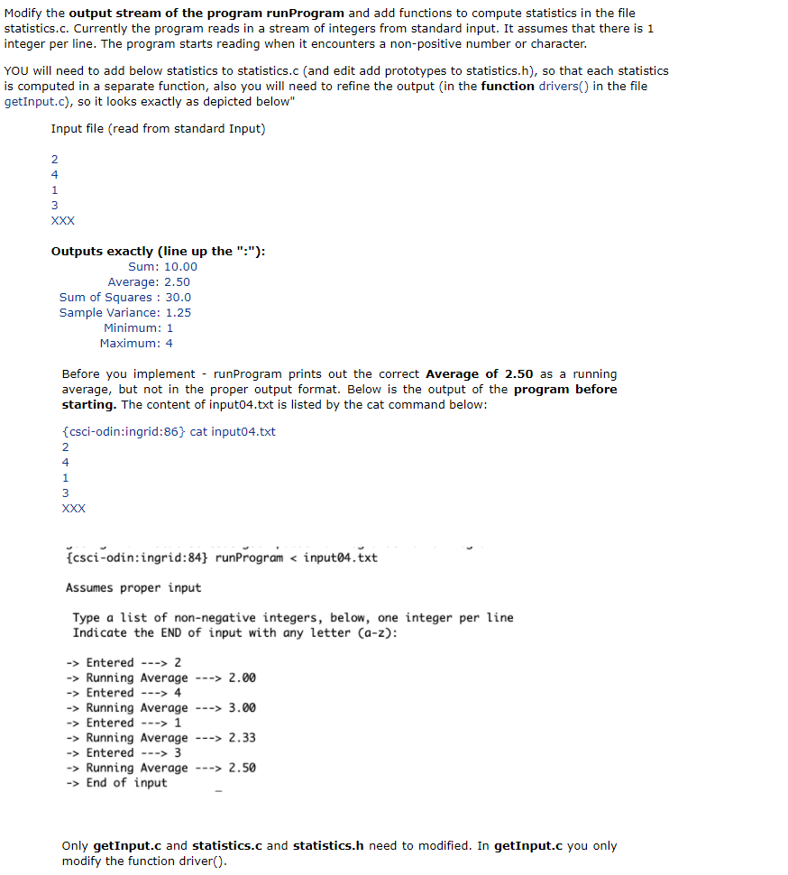 c- Programming Modify the output stream of the program runProgram and