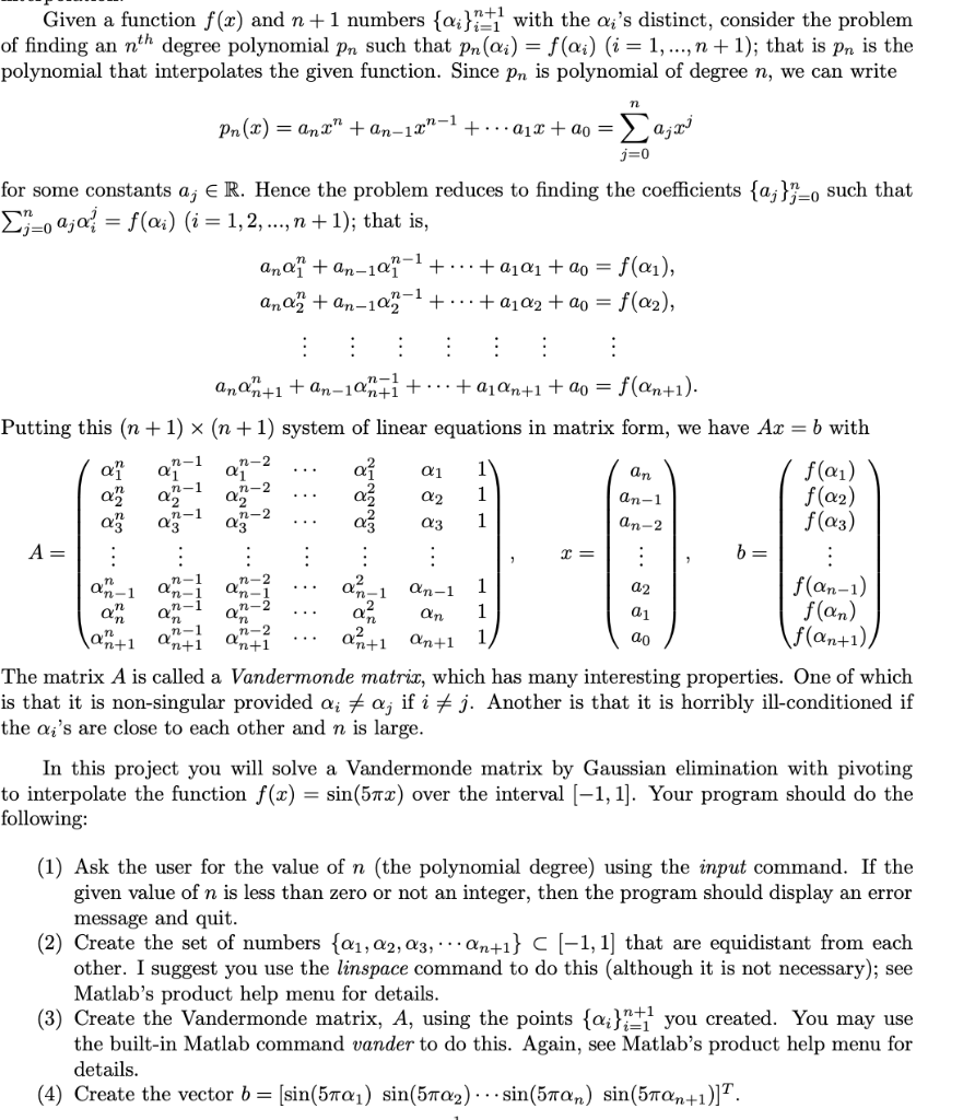 Given a function f(x) and n+1 numbers {i}i=1n+1 with the i